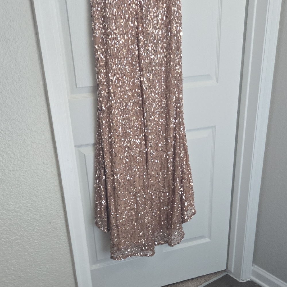 Adrianna Papell Gold Maxi Dress - Picture 6 of 7